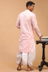 VASTRAMAY Pink Cotton Baap Beta Kurta Dhoti Set